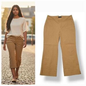 Vintage Y2K Dockers Stretch Pinstriped Twill Khaki Crop Pants in Tan Size 6